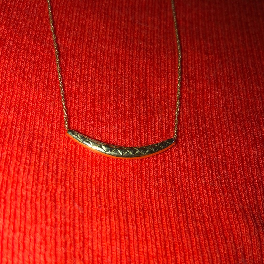 Solid 10 kt yellow gold reversable pendant necklace